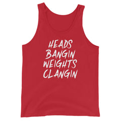 Heads Bangin Weights Clangin | Men's Tank Top